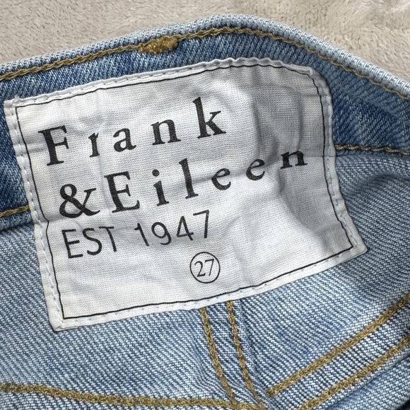 Frank & Eileen Monaghan Button Fly High Rise Raw Hem Straight Leg Mom Jeans 27 - Picture 14 of 16